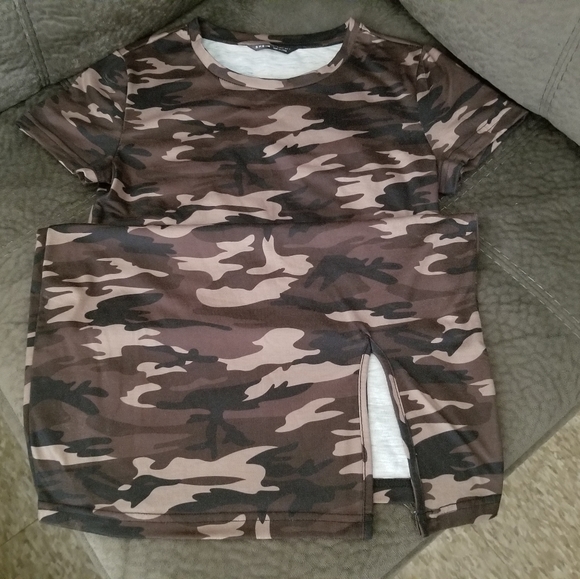 Shein | Women Split Hem Camouflage Short Dress - Picture 6 of 7